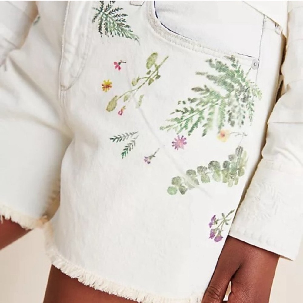 Anthropologie Pilcro Florise High-Rise Slim Denim Shorts